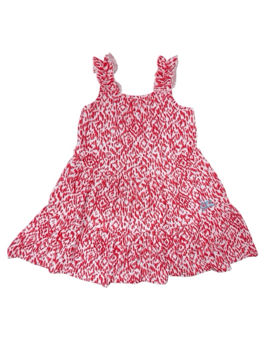 Tommy Bahama red splash sleeveless ruffle sundress girls size 2T EUC